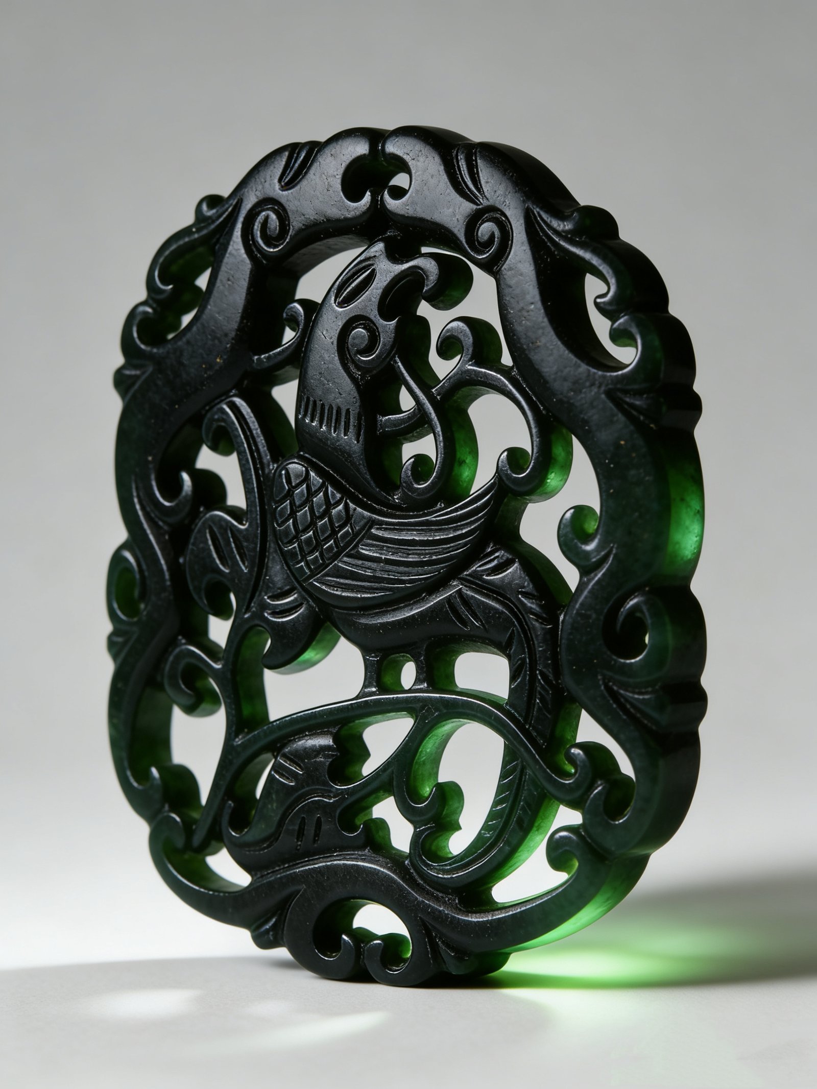 多祿溙 2026春季拍賣精品：墨玉凝幽，龍鳳銜光——漢代和田墨玉透雕龍鳳玉佩